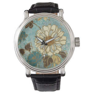 Decorative Florals in Blue and White Watch