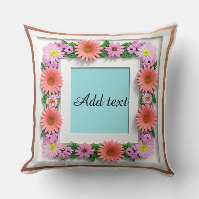 Decorative Flower Frame Cushion (Front)
