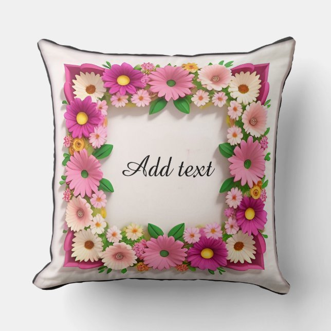Decorative Flower Frame Cushion (Front)