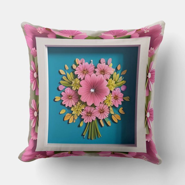 Decorative Flower Frame Cushion (Front)