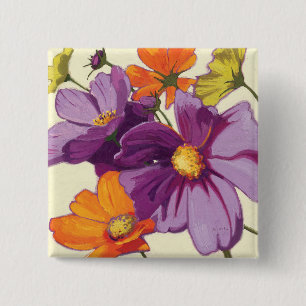 Decorative Flowers 15 Cm Square Badge