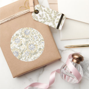 Decorative flowers 17 classic round sticker
