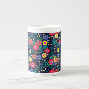Decorative Flowers And Leaves Pattern-48675 Bone China Mug