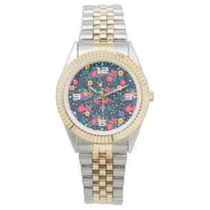 Decorative Flowers And Leaves Pattern-48675 Watch