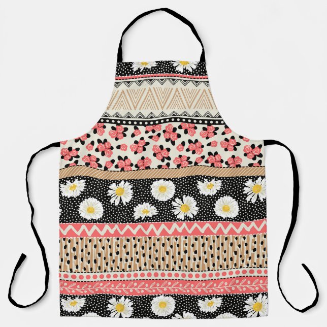 Decorative Flowers: Patchwork Tile Pattern Apron (Front)
