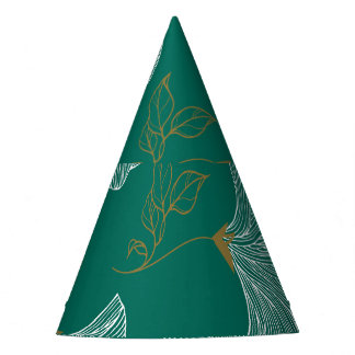 Decorative Flowers Seamless Pattern Party Hat