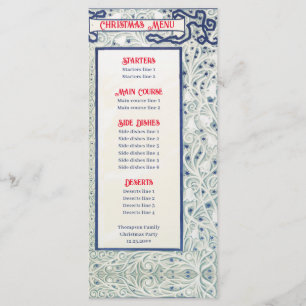 Decorative Foliage Festive Christmas Dinner Menu