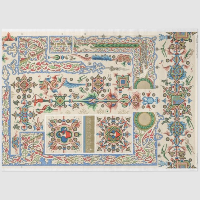 Decorative folk art borders & patterns decoupage tissue paper (Front)