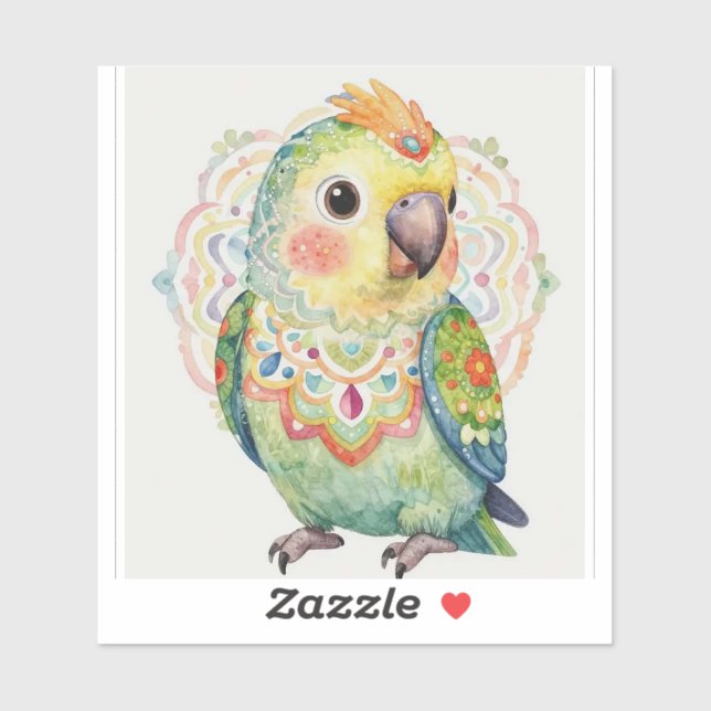 Decorative Folk‑Art Parrot Illustration  (Sheet)