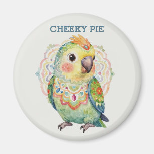Decorative Folk‑Art Parrot Illustration  Magnet