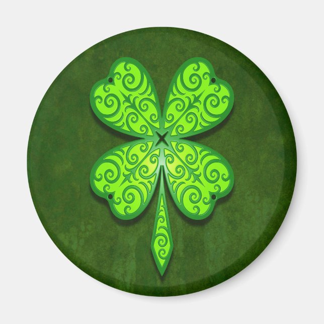 Decorative Four Leaf Clover Magnet (Front)