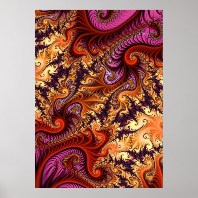 Decorative Fractal Spirals Poster (Front)