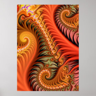 Decorative fractal spirals poster