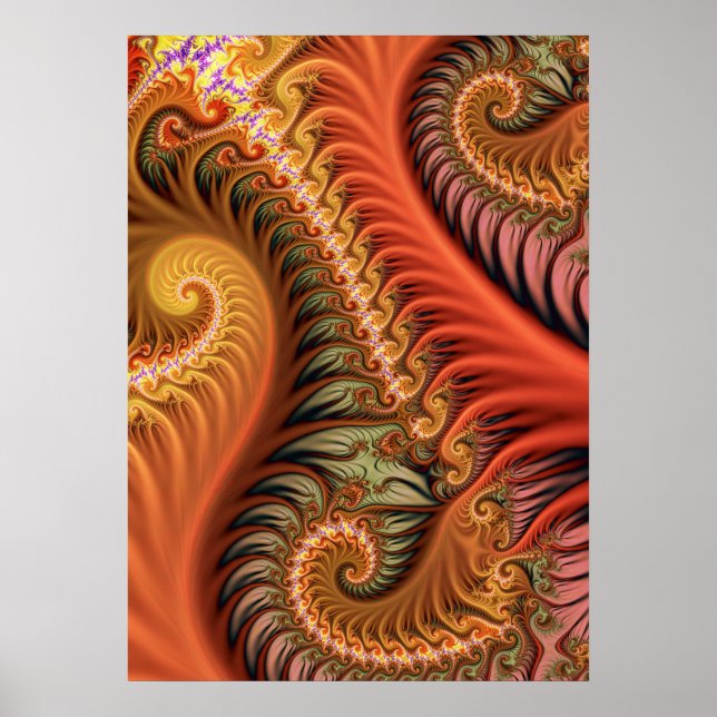 Decorative fractal spirals poster (Front)