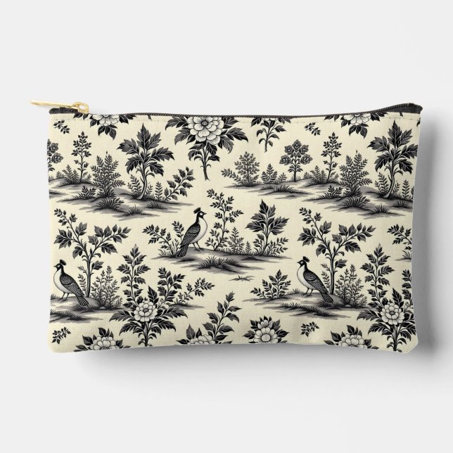 Decorative French toile pattern Accessory Pouch (Front)