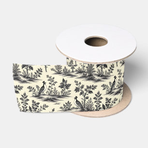 Decorative French toile pattern Satin Ribbon