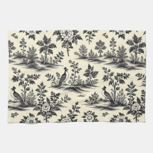 Decorative French toile pattern Tea Towel