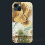 Decorative Fresco Design with Globe Flower iPhone 13 Case<br><div class="desc">This decorative fresco design by Megan Meagher features a globe flower. An abstract background surrounds the flower,  creating a surreal vibe that contrasts with the realistic flower.</div>
