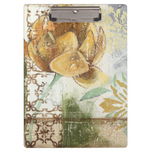 Decorative Fresco Design with Globe Flower Clipboard