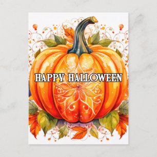 Decorative Freshly Harvested Halloween Pumpkin Postcard