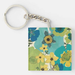 Decorative Garden Flowers Key Ring