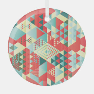 Decorative geometric, abstract, vintage elements. glass tree decoration