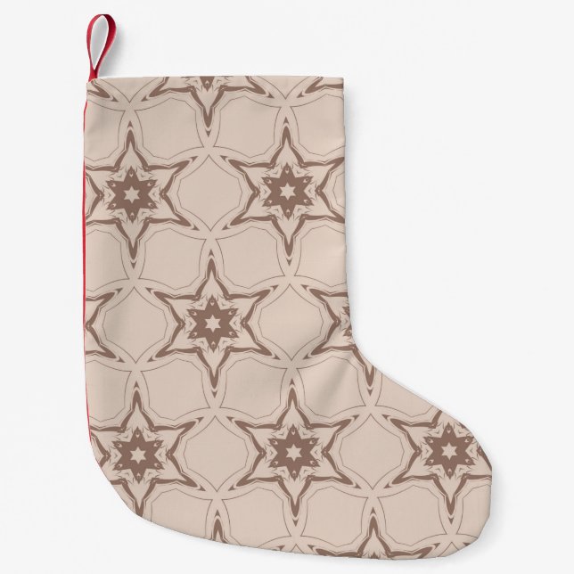 Decorative geometric floral pattern. Seamless vint Small Christmas Stocking (Front)