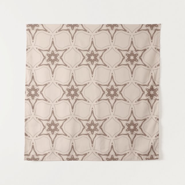 Decorative geometric floral pattern. Seamless vint Tapestry (Front)