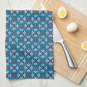 Decorative Geometric Floral Pattern Tea Towel