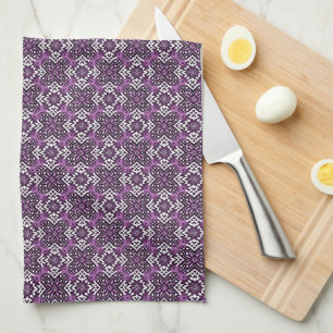 Decorative Geometric Floral Pattern Tea Towel