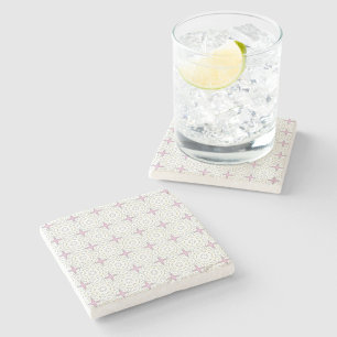 decorative geometric pattern stone coaster