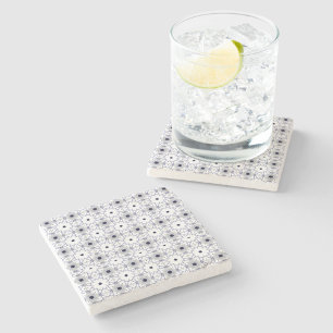 decorative geometric pattern stone coaster