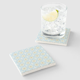 decorative geometric pattern stone coaster