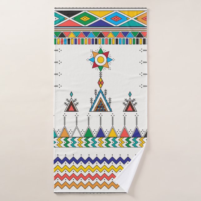 Decorative geometric repeating pattern inspired by bath towel (Bath Towel)