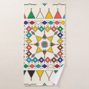 Decorative geometric repeating pattern inspired by bath towel