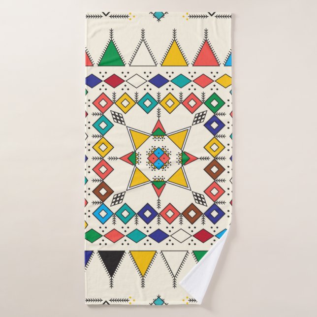 Decorative geometric repeating pattern inspired by bath towel (Bath Towel)