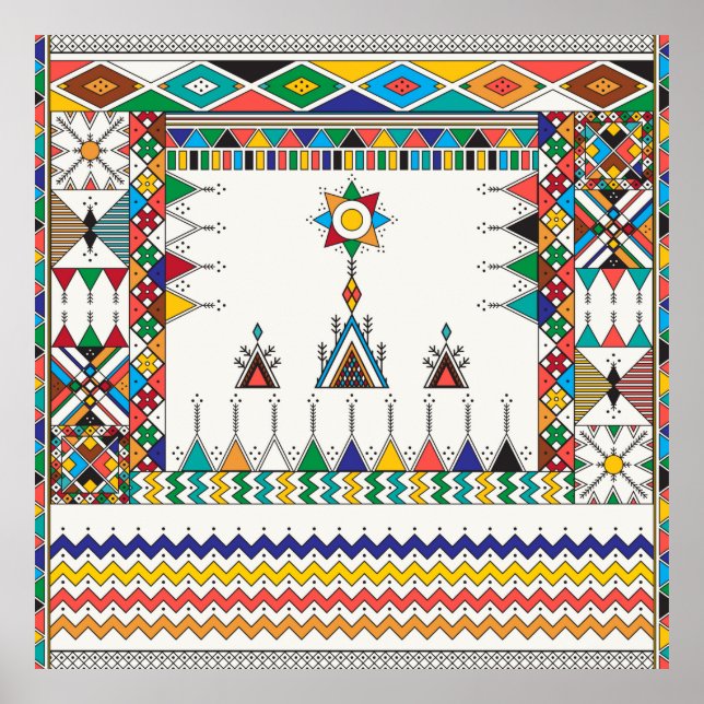 Decorative geometric repeating pattern inspired by poster (Front)