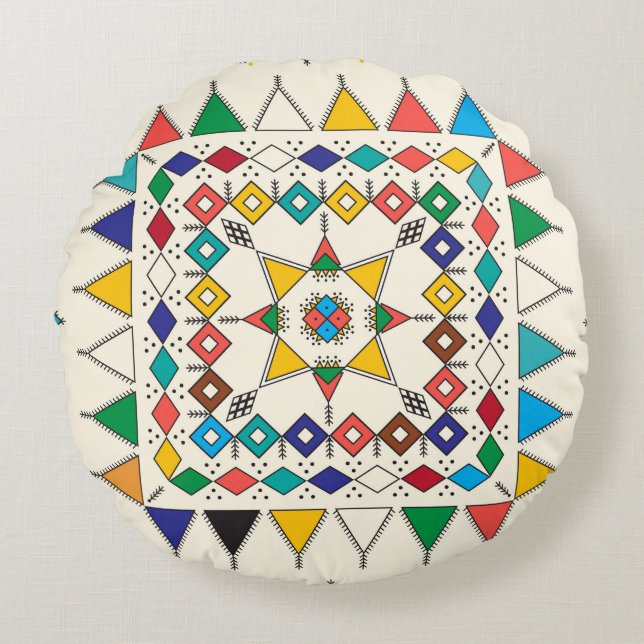 Decorative geometric repeating pattern inspired by round cushion (Front)