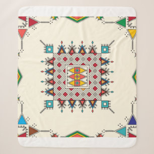 Decorative geometric repeating pattern inspired by sherpa blanket