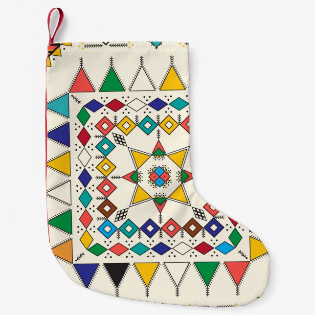 Decorative geometric repeating pattern inspired by small christmas stocking (Front)