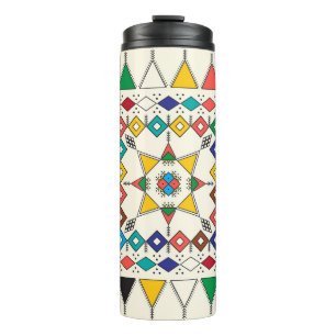 Decorative geometric repeating pattern inspired by thermal tumbler