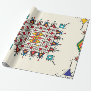 Decorative geometric repeating pattern inspired by wrapping paper