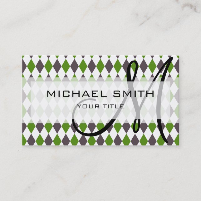 Decorative Geometric Tiles Mosaic Pattern #3 Business Card (Front)