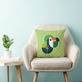 Decorative Geometric Toucan for Bird Lovers Cushion