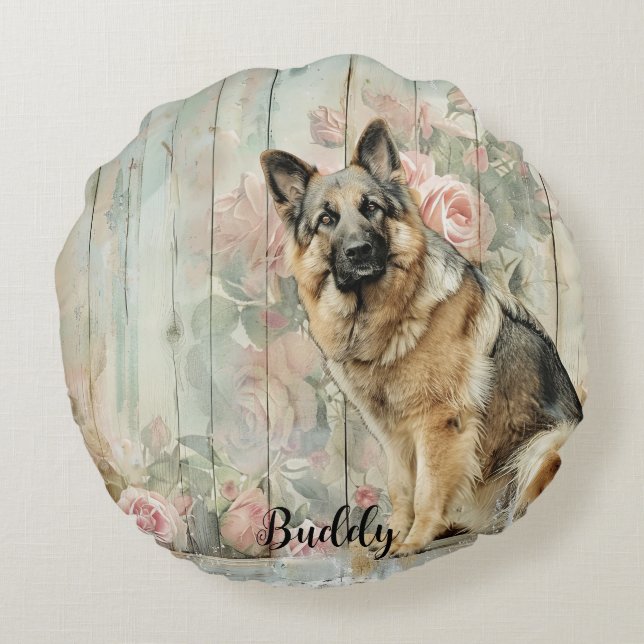 Decorative German Shepherd Throw Pillow (Back)