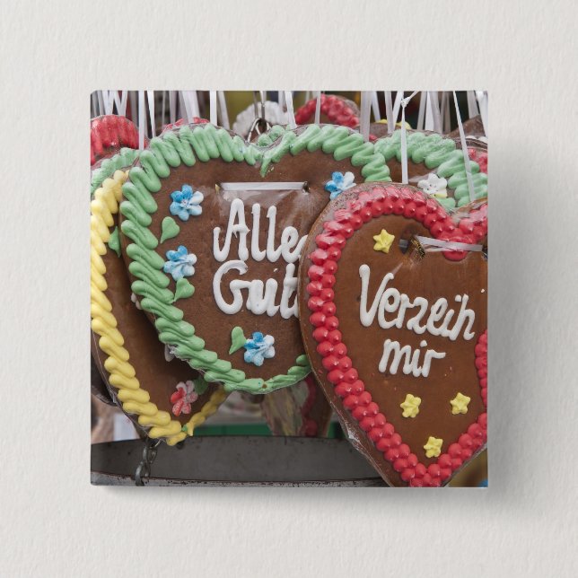 Decorative gingerbread cookies 15 cm square badge (Front)