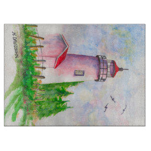 Decorative Glass Cutting Board - Lighthouse