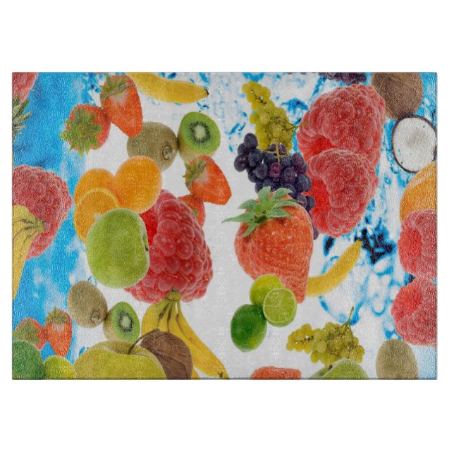 Decorative Glass Cutting Board/Mixed Fruit Board (Front)