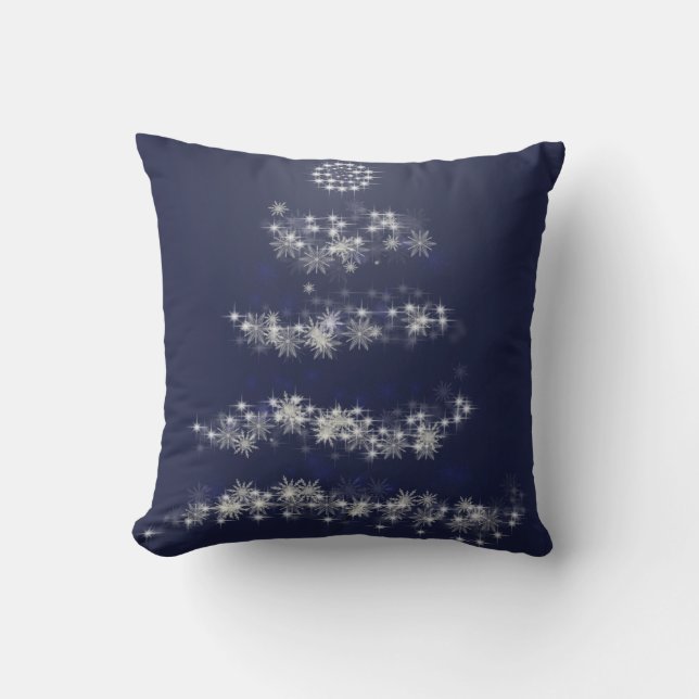 Decorative Glitter Christmas Tree Cushion (Front)