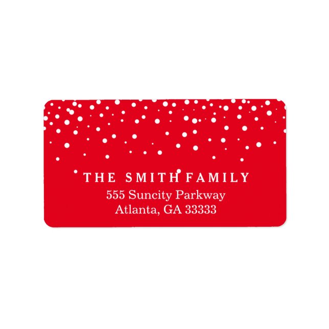 Decorative Glitter Modern Dots Holidays Christmas Label (Front)